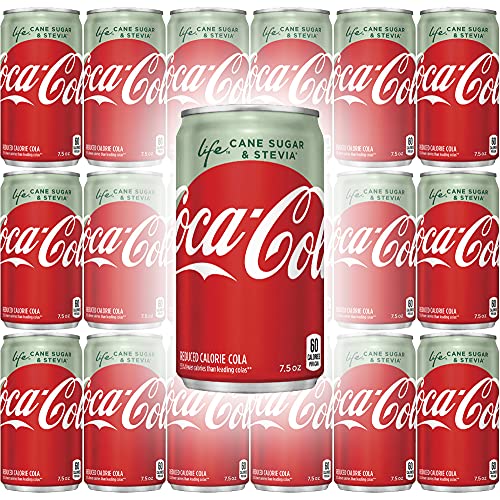 Coke Life, 7.5 Fl Oz Mini Can (Pack of 18, Total of 135 Fl Oz)