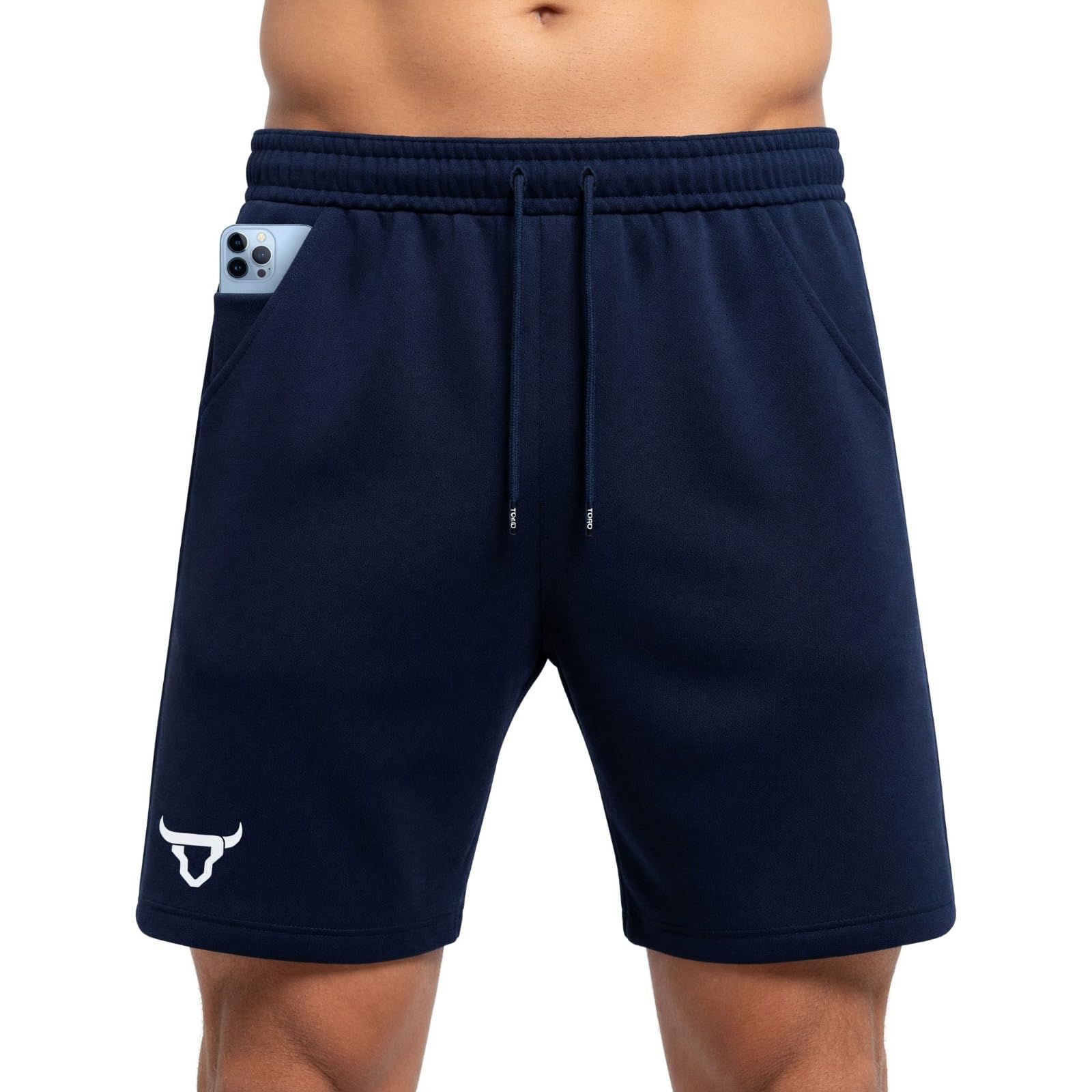 TORO ACTIVA Confezione da 2 pantaloncini da corsa da uomo, con tasche laterali invisibili con cerniera, coulisse in vita regolabile, pantaloncini da allenamento leggeri