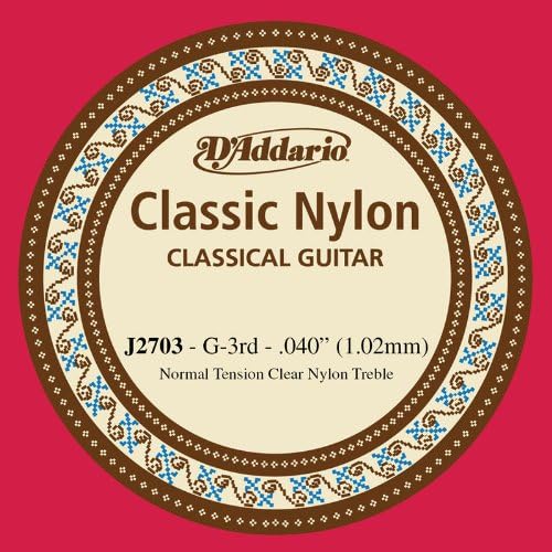 D Addario J2703 Einzelsaite Classic Nylon Normal Tension G-3rd D Addario J2703 Einzelsaite Classic Nylon Normal Tension G-3rd