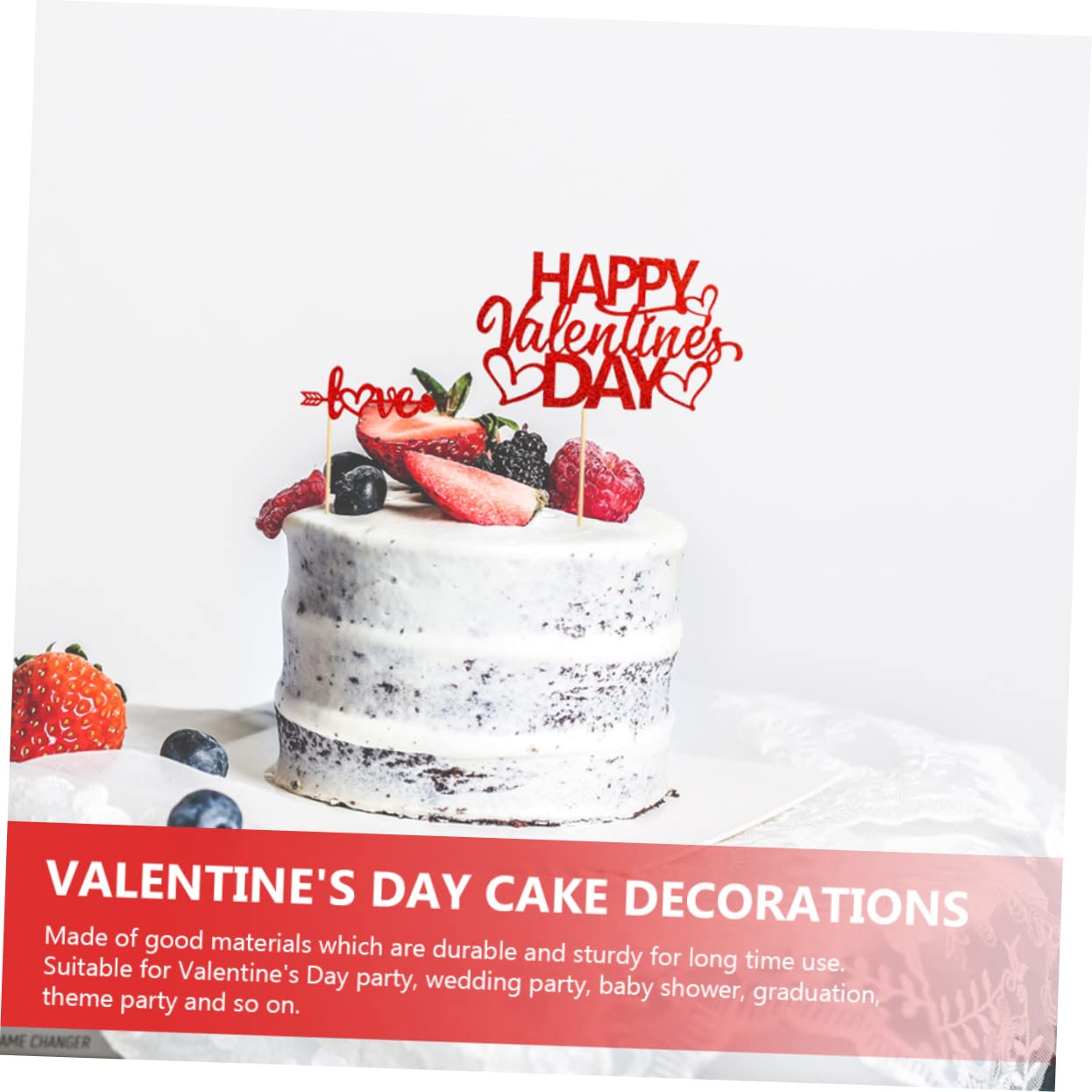 Toyvian 100pezzi Decorazioni Per Torte Di Di Cake Topper Tema Cuore Eleganti Accessori Per Cupcake e Dessert Per Feste e Matrimonio