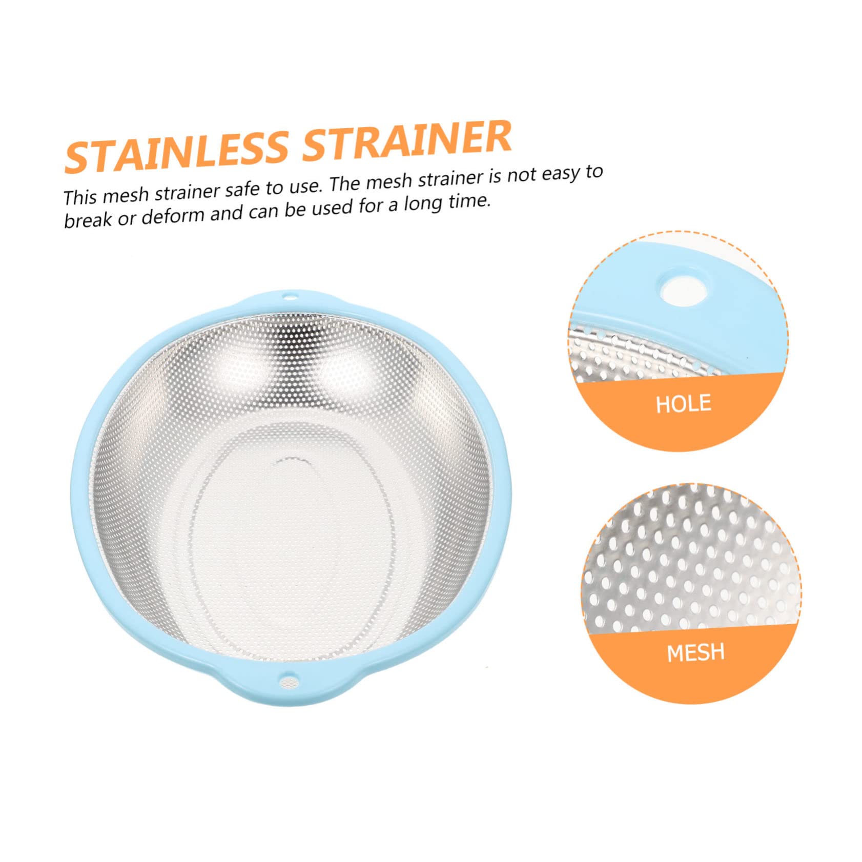 SHOWERORO 2piezas Escurridor De Acero Inoxidable Para Arroz y Verduras Cesta De Drenaje Multifuncional Malla Fina Para Fregadero Para Lavar Arroz y Ensaladas Cocina