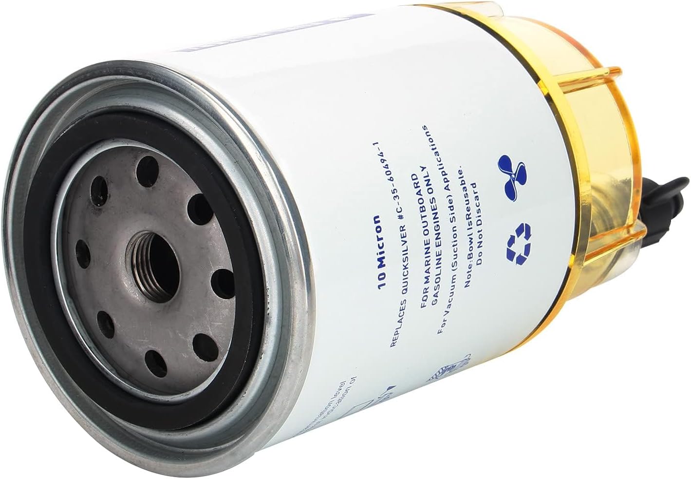 2PCS S3213 Fuel Filter Marine Fuel Water Separator With Clear Bowl Replacement for Marine Outboard Motor Mercury Replaces# 35-60494-1, S3213, 18-7932-1, 18-17928, 35-809097