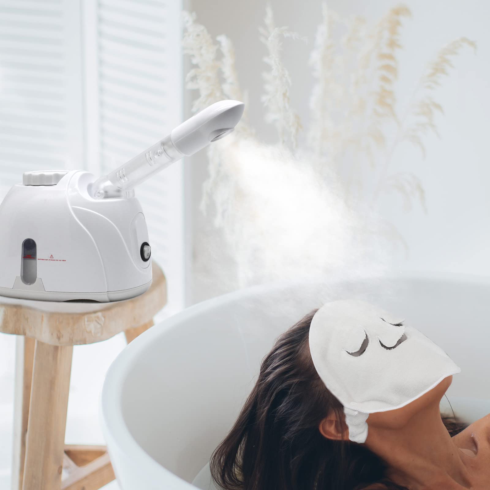 Steamer viso con braccio allungato sauna facciale a vapore correttamente, per spa, seni, idratante, salone di casa, asciugamano
