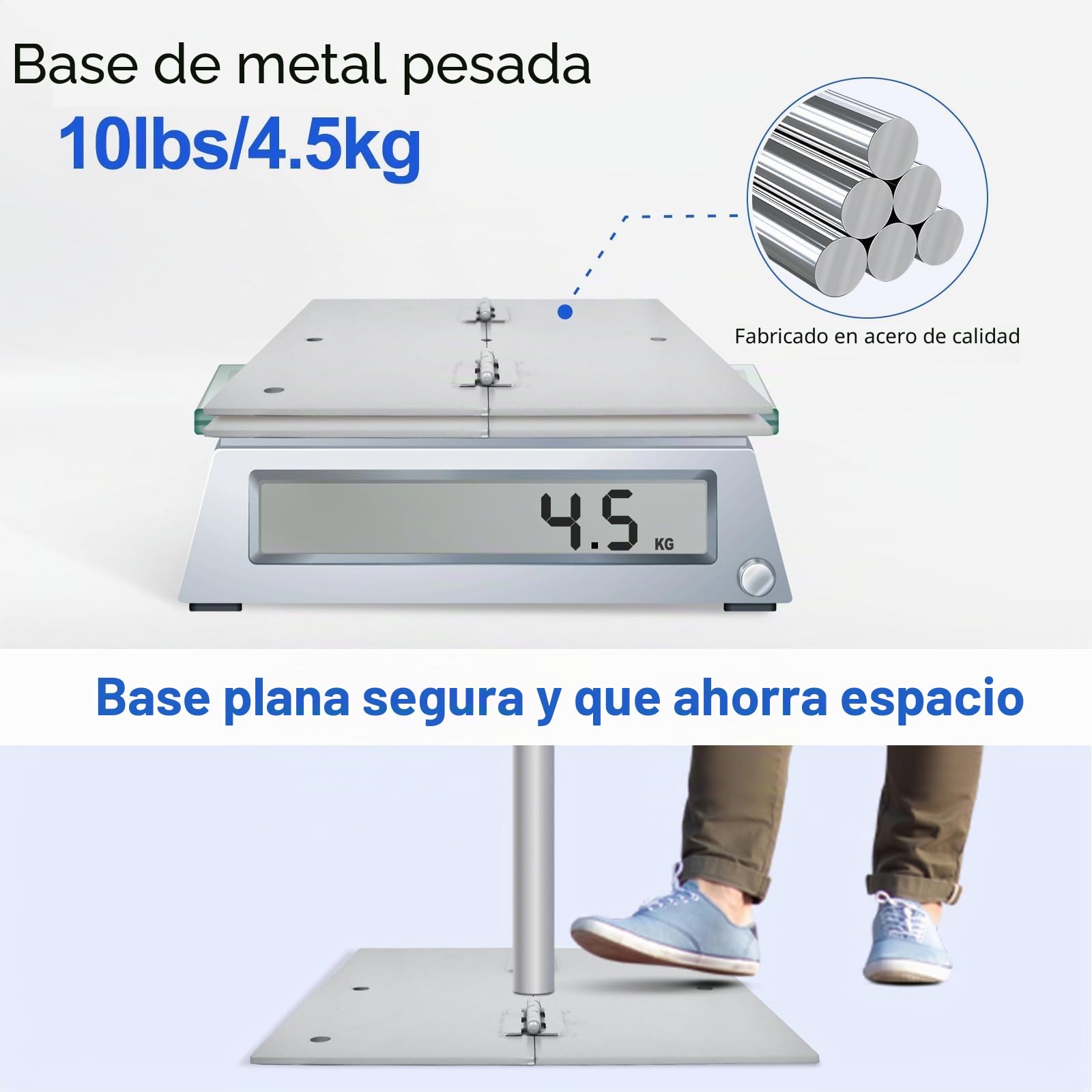 EMART Soporte para Fondo, Soporte Fondo Fotográfico de 2,6 x 3 m Ajustable con Base de Acero, Decoraciones para Fiestas de Retratos en Estudios de Fotografía y Vídeo-Plata