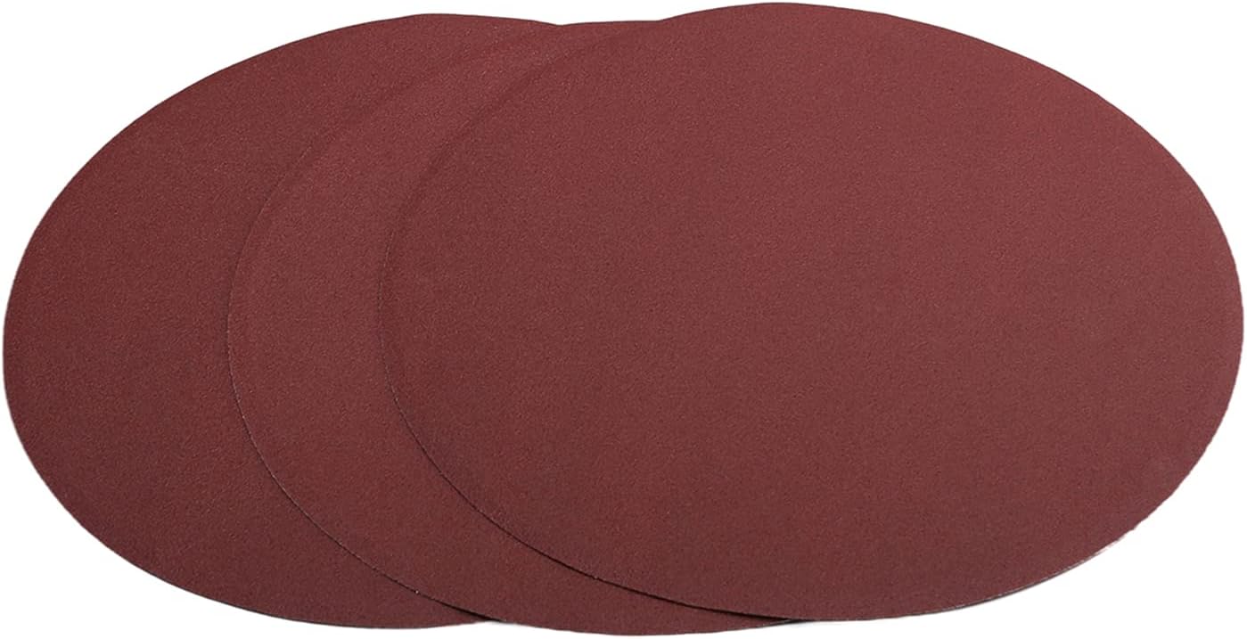 Utoolmart PSA Sanding Discs, 10-inch Self Stick Adhesive Back Sandpaper, 40 Grits No-Hole Aluminum Oxide Sanding Paper, for Random Orbital Sander, Wood, Metal Polishing, 10 Pcs