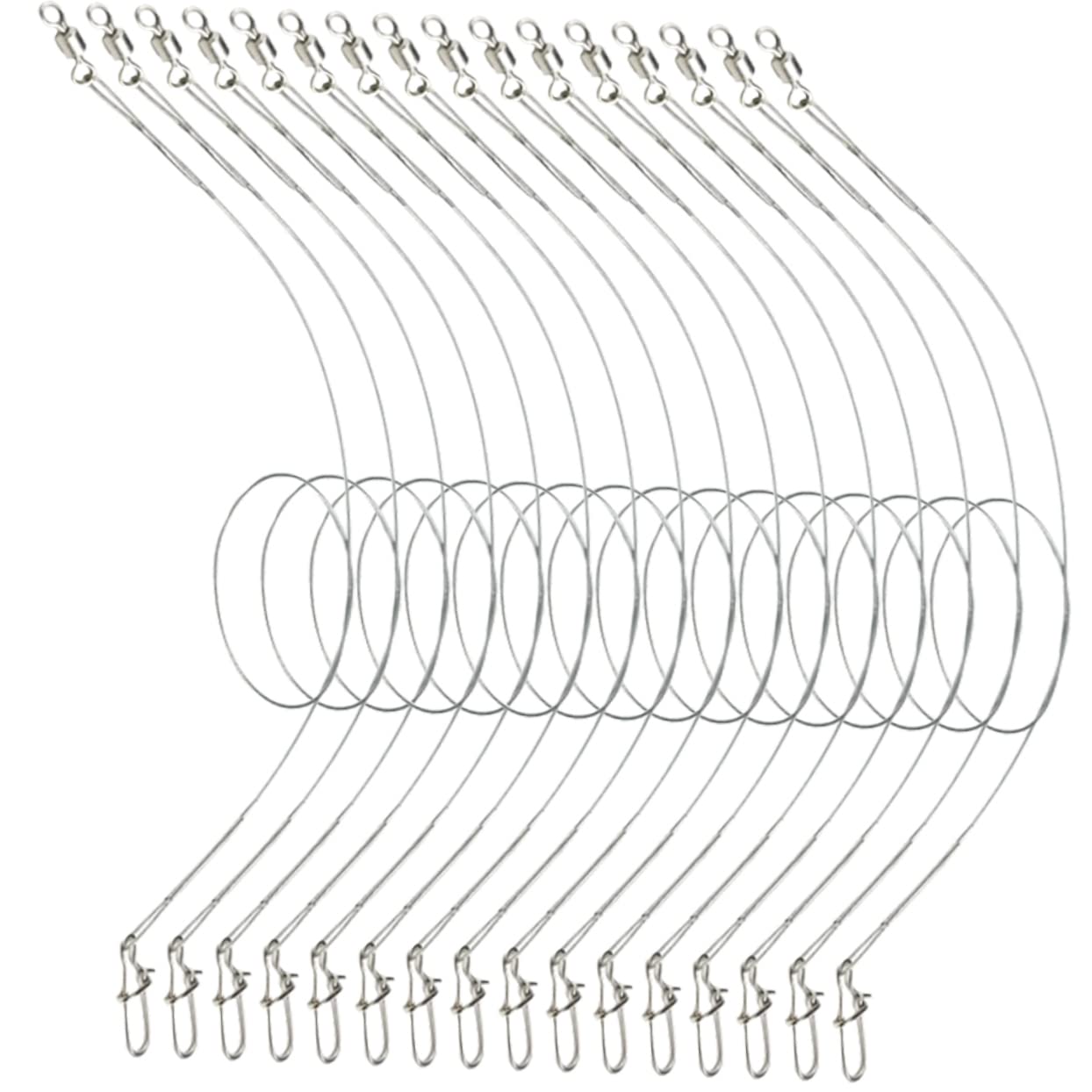 SUPVOX 24pcs Fishing Line Steel Leaders Saltwater Fishing Gear Swivel Design for Pro Anglers