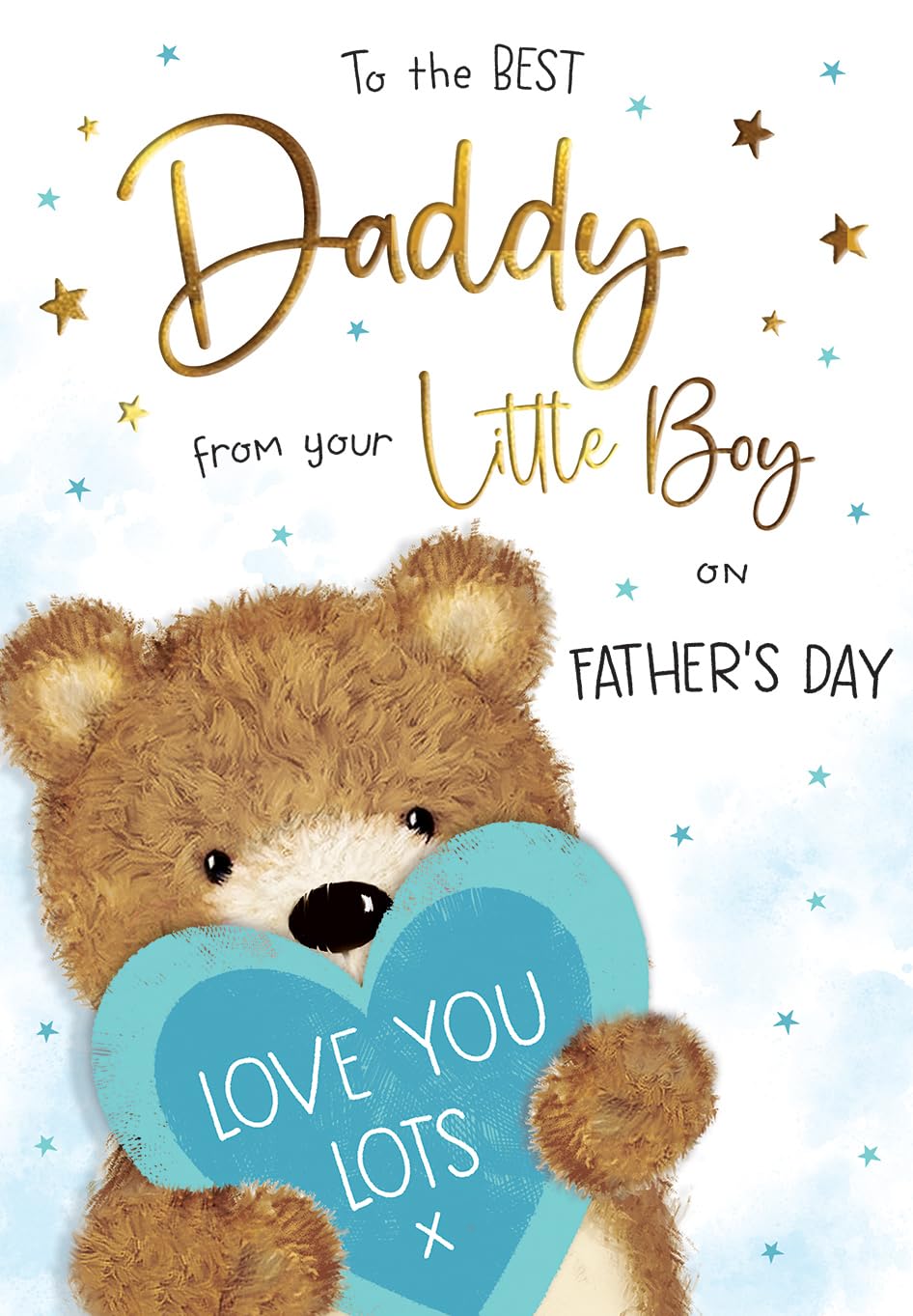Father's Day Card, to the Best Daddy from Your Little Boy - 9 x 6 inches - Piccadilly Greetings