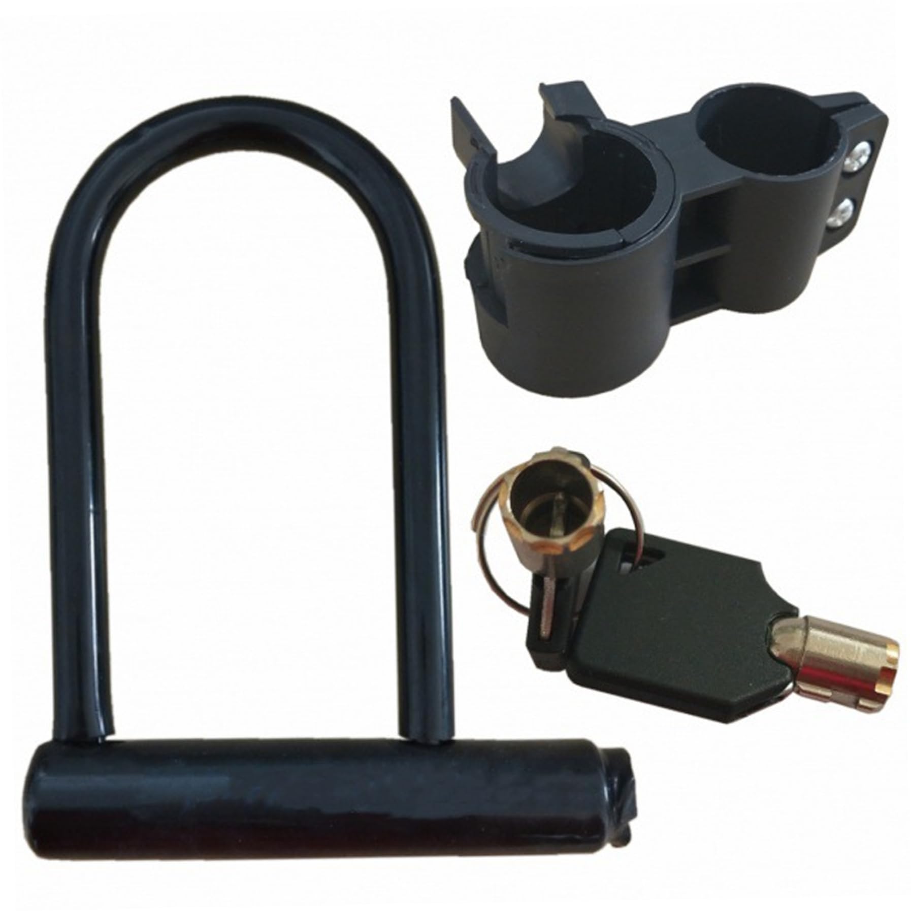Lucchetto a U per Bicicletta, Robusto, antifurto, in Acciaio, con Chiavi e Staffa di Montaggio per monopattini elettrici, Mountain Bike, Bici da Strada e Porte.