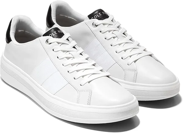Cole Haan Men's Grand Crosscourt Premier, White/Black/Birch, 7.5-M US
