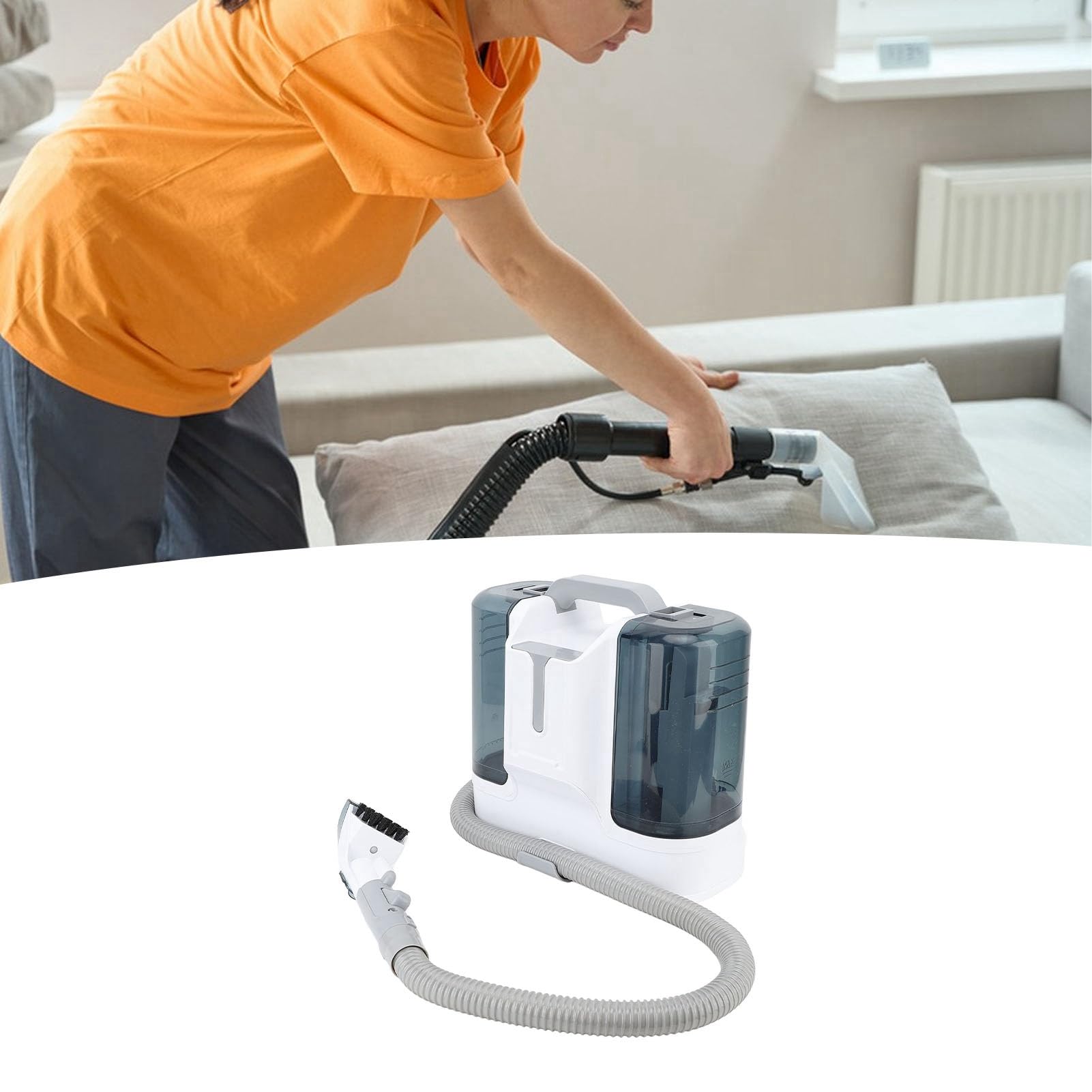 Limpiador de alfombras 450W 15Kpa potente succión limpieza profunda máquina de limpieza de puntos con tanques de agua dobles para cortina de sofá