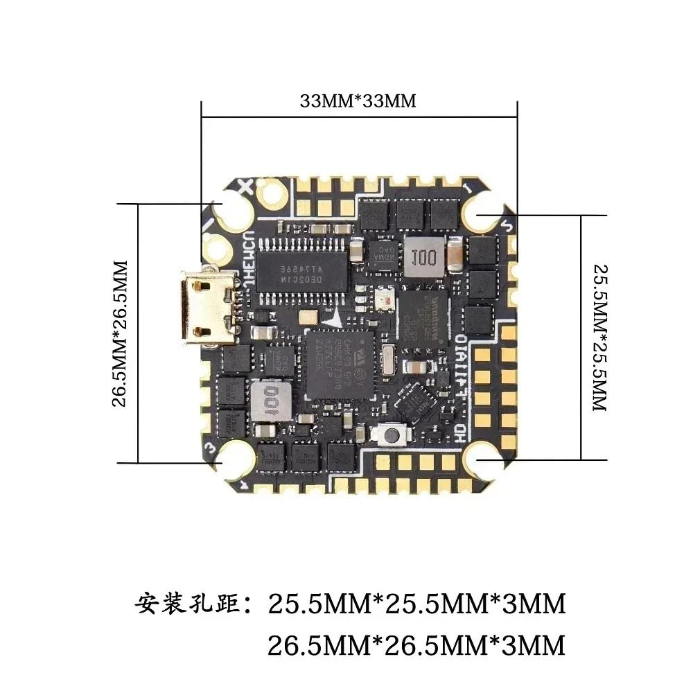 per JHEMCU GHF411AIO-HD 40A F411 ICM42688P Flight Controller BLHELIS 4in1 ESC 3-6S per Toothpick RC per Drone da Corsa FPV