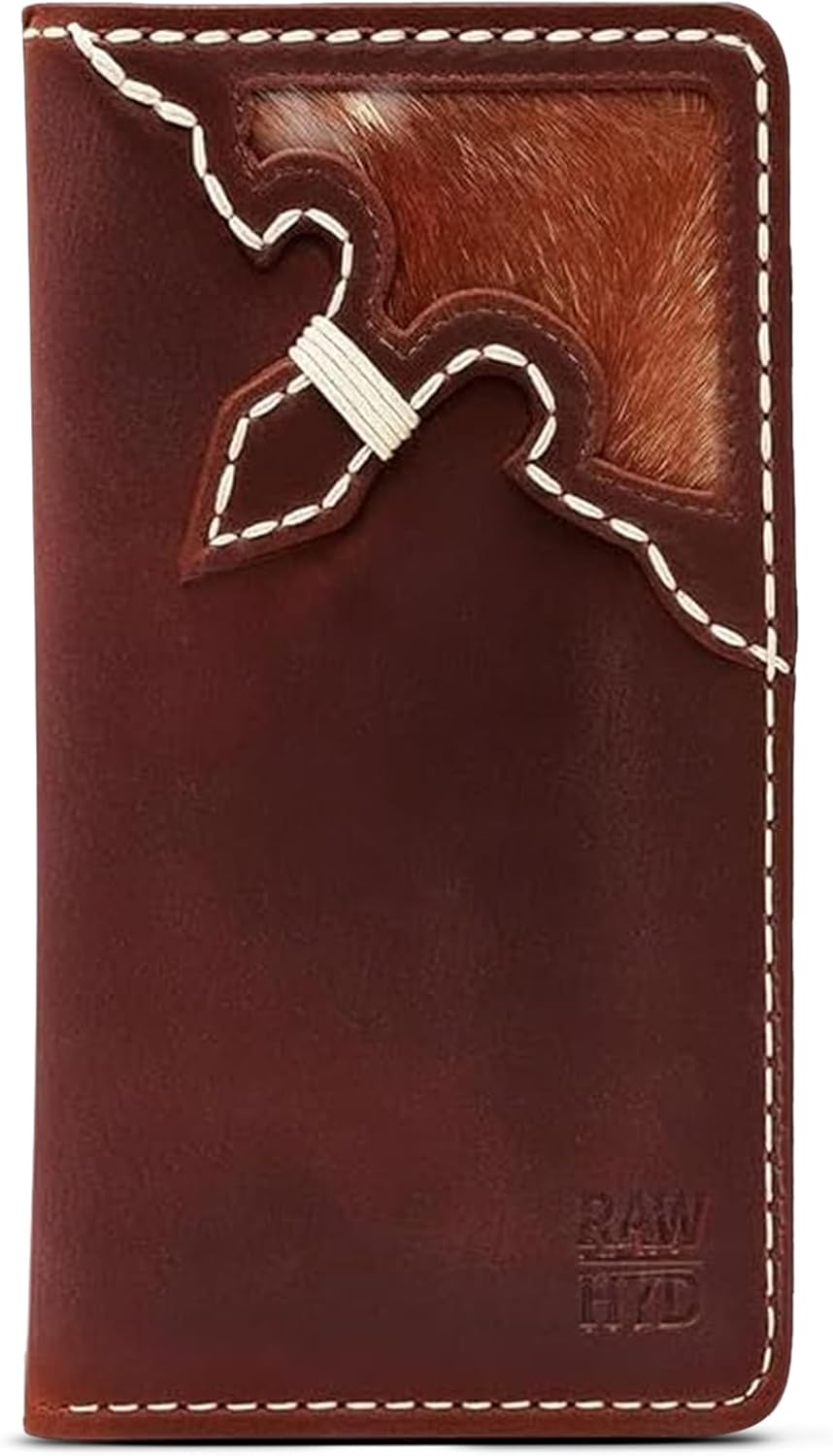 Full-Grain Leather Classic Long Bifold Wallet - Sleek Handcrafted Vertical Wallet - Compact Minimalist Men's Bifold Wallets w/ Multiple Card Slots, 2 Long Side Pockets, and Sleeve (American Flag)