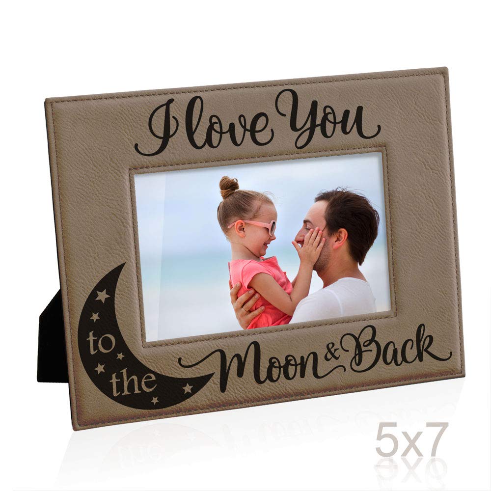 KATE POSH The Love Between Friends Last Forever Engraved Grey Leather Frame, Gifts for Best Friends (5x7-Horizontal)
