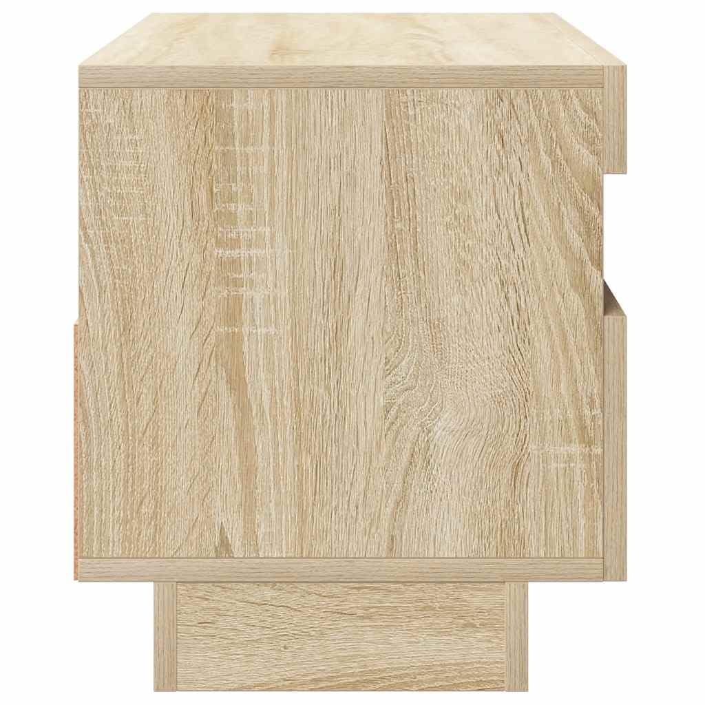vidaXL Meuble TV avec Lumières LED, Armoire de Télévision, Meuble Télé de Salon, Armoire Basse Salle de Séjour Intérieur, Moderne, Chêne Sonoma
