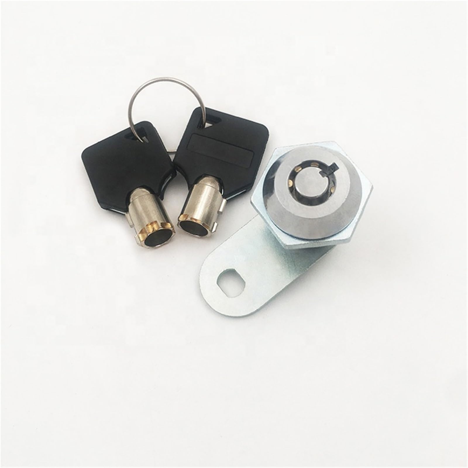 M19-20 Zinc Alloy Bright Chrome Tubular Locks Small Office Desk File Furniture Hook Cam Lock 1Pcs