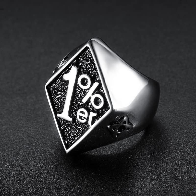 メンズ ステンレススチール 1% er 1% アウトロー オートバイ バイカー リング サイズ 8-13