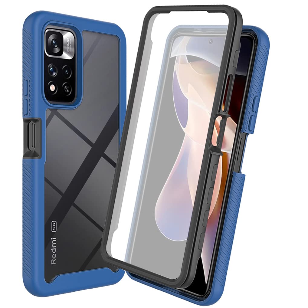 Custodia Protettiva Per Xiaomi Redmi Note 11 Pro+ 5G | Rigida PC + Morbida TPU Trasparente | Antiurto Militare A 360° | Bumper Sottile Con Supporto Ricarica Wireless