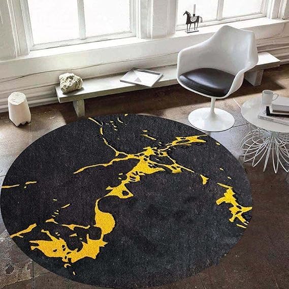 Image of Handmade Pure Woollen Carpet Collection for Hall with 1.0 inch inch Thickness 7 X 7 Feet - Round DGR10