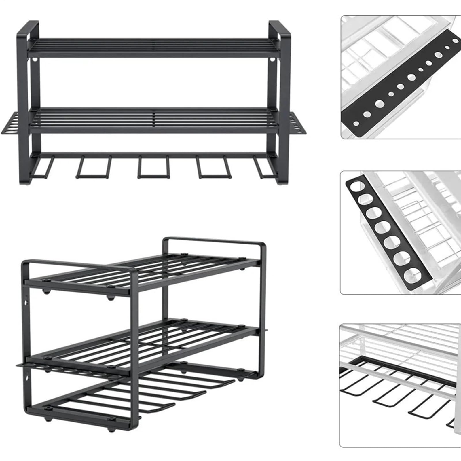 Organizer Elettroutensili Supporto Da Parete Robusto Modulare A 3 Ripiani | Portattrezzi elettrici Per Organizzare Garage, Capanno, Officina E Seminterrato - Elettroutensili E Tr