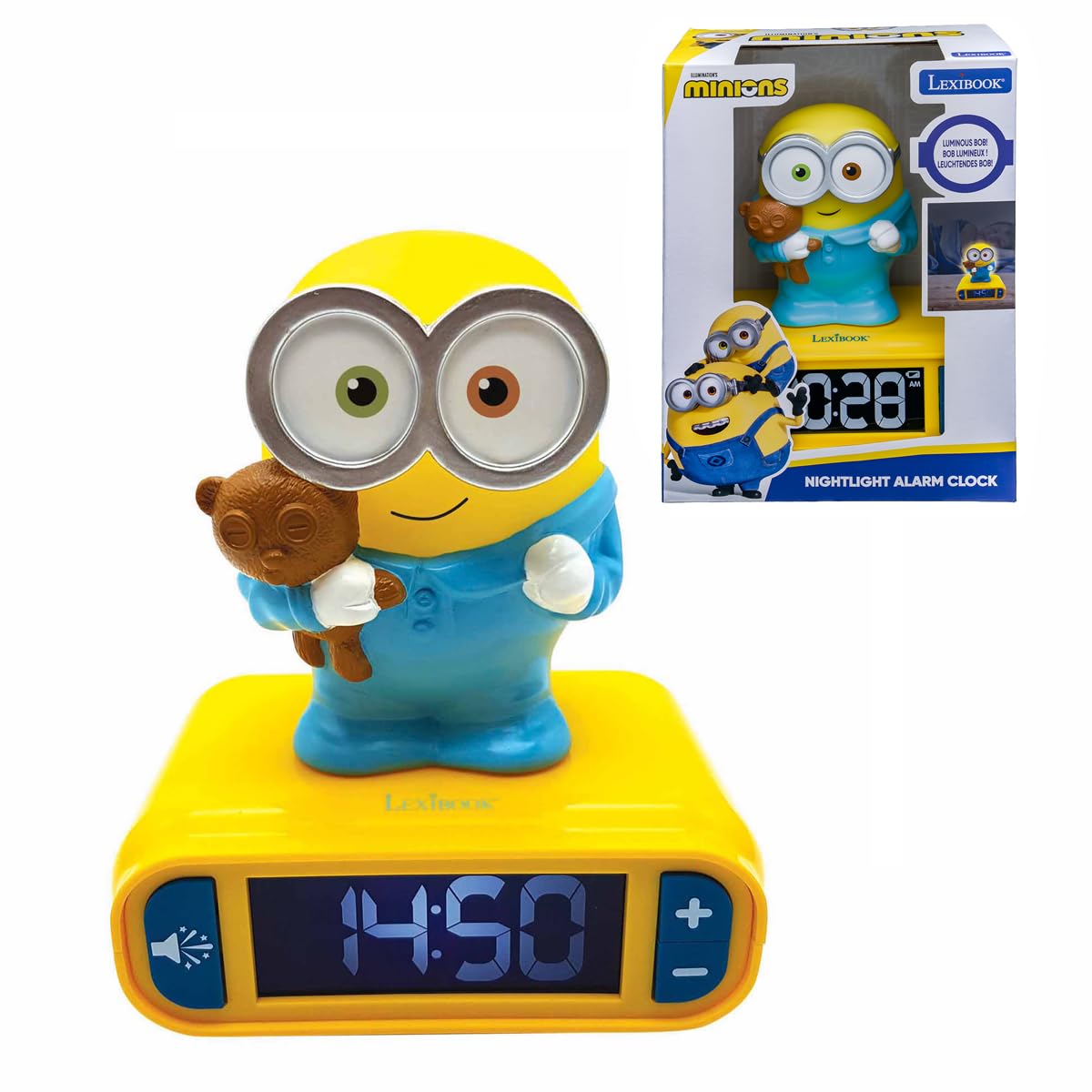 LEXIBOOK, Minions Bob Nightlight Alarm Clock, RL800DES