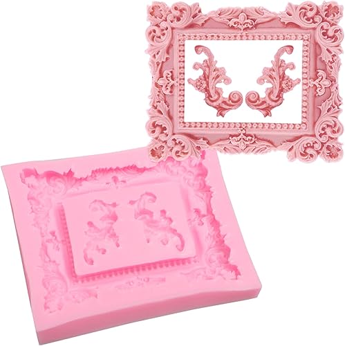 Miniatura 5 de Moldes de silicona de alas de ángel, 3 unidades, marco de fotos barroco para fondant para decoración de pasteles de chocolate, dulces, cupcakes,