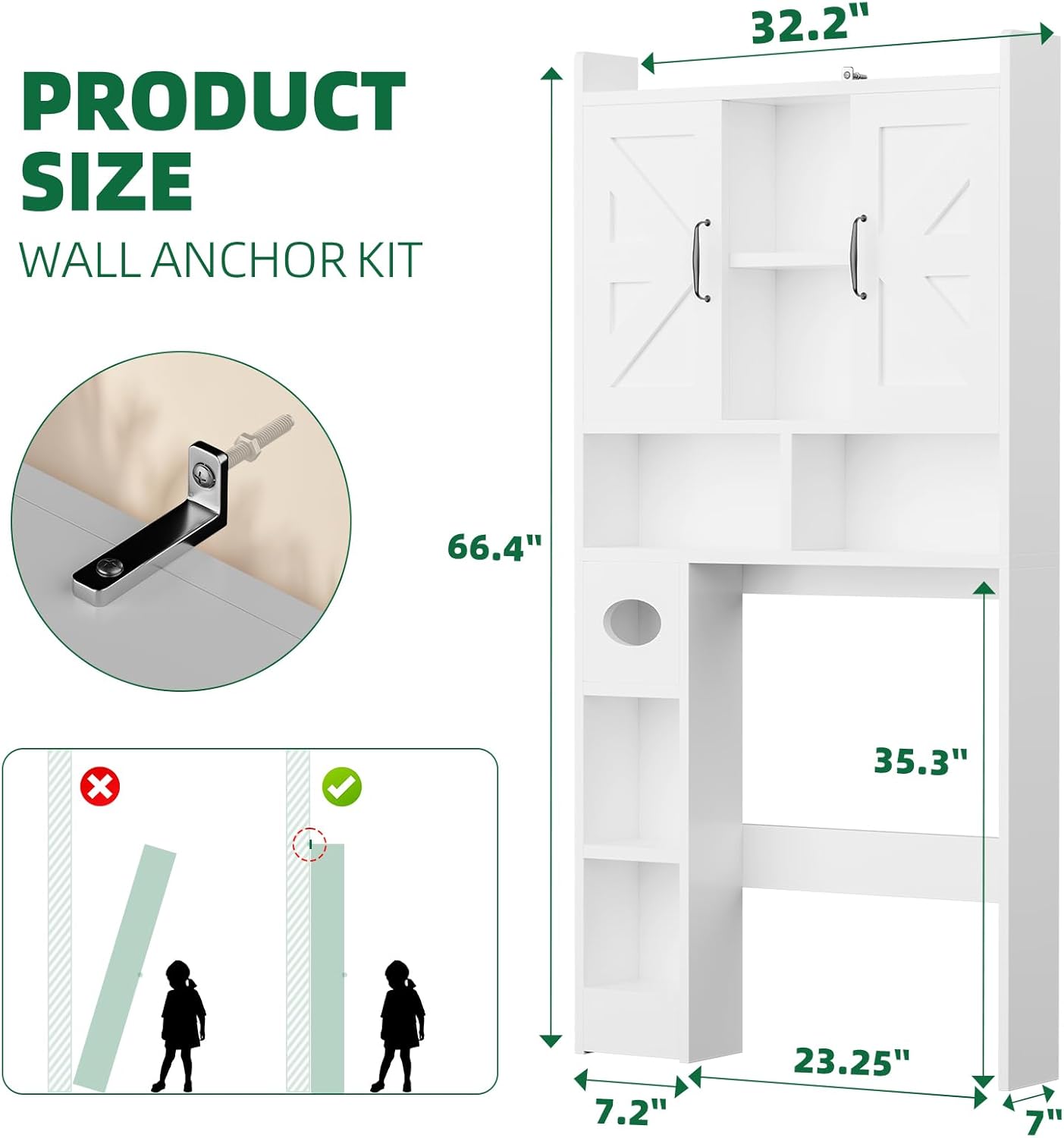 Bathroom Storage Cabinet Dimensions and Safety Features