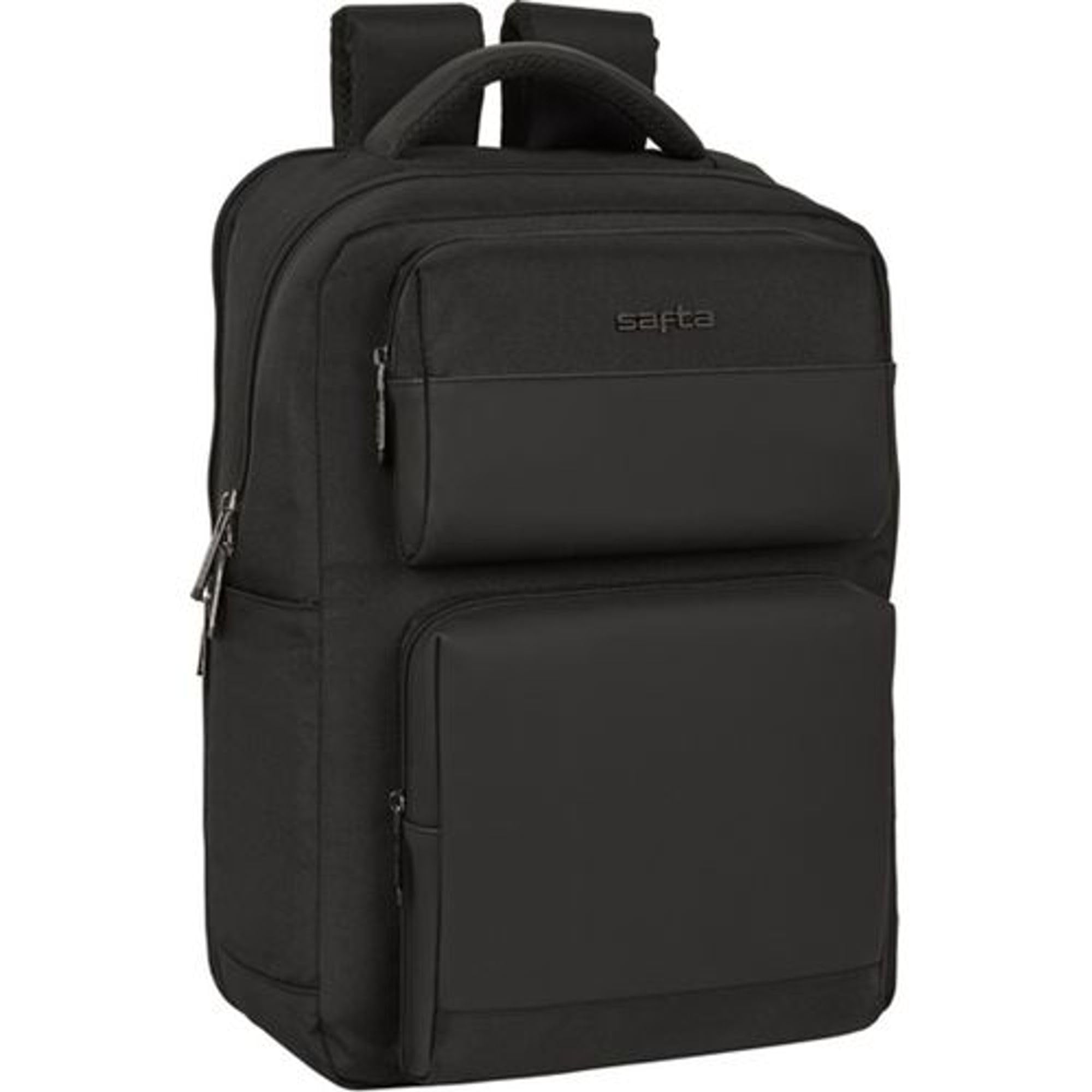 SAFTA Zaino per laptop da 13,3 pollici, con patta per laptop da 13,3 pollici, design executive, porta USB, scomparto imbottito e stile minimalista