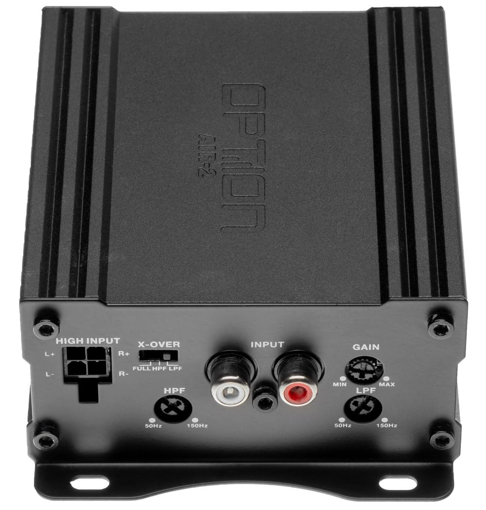 OPTION AIR-2 Verstärker inkl. ISO-Kit - Mini Verstärker mit Plug & Play-Installation für alle Fahrzeuge mit ISO-Anschluss