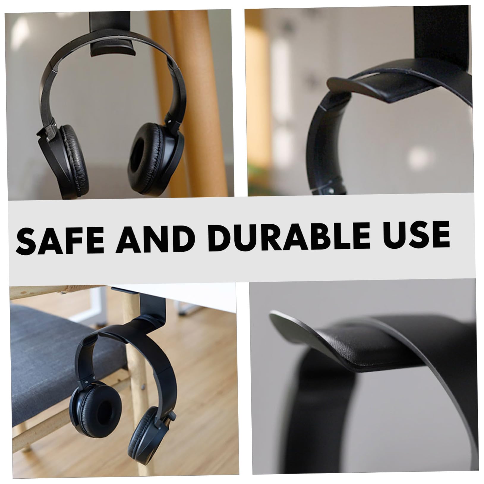HOMSFOU 3juegos Soporte Para Auriculares Sin Taladro Montaje Adhesivo Para Headset Soporte De Pared Para Auriculares Diseño Curvado y Para Mantener Organizados Los Accesorios De