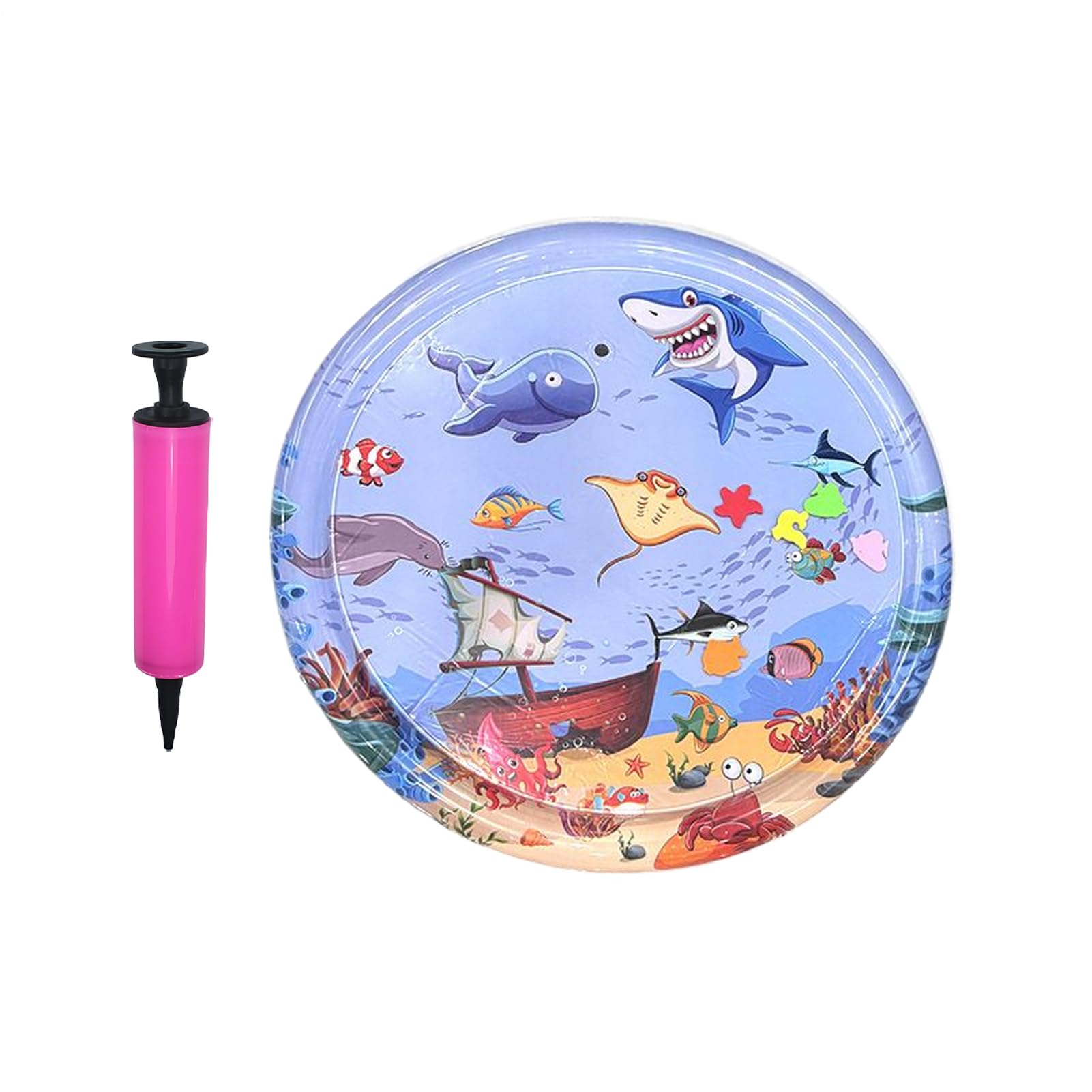 Tapis rafraîchissant pour chats avec poissons et jeu interactif rond