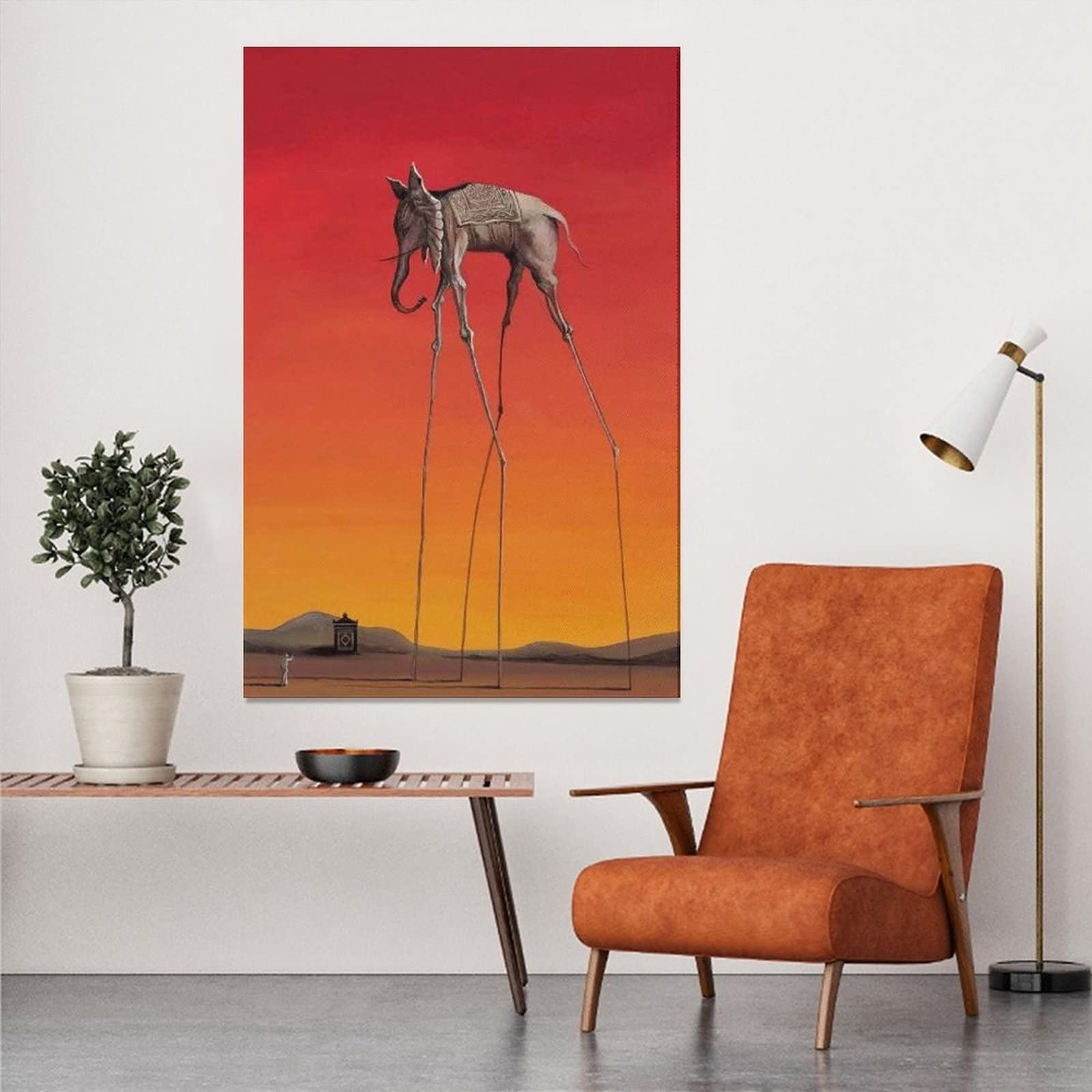 The Elephants By Salvador Dalí – Hand-painted Surrealist Oil On Canvas, Fine Art Reproduction, 24x36", Ready To Ship