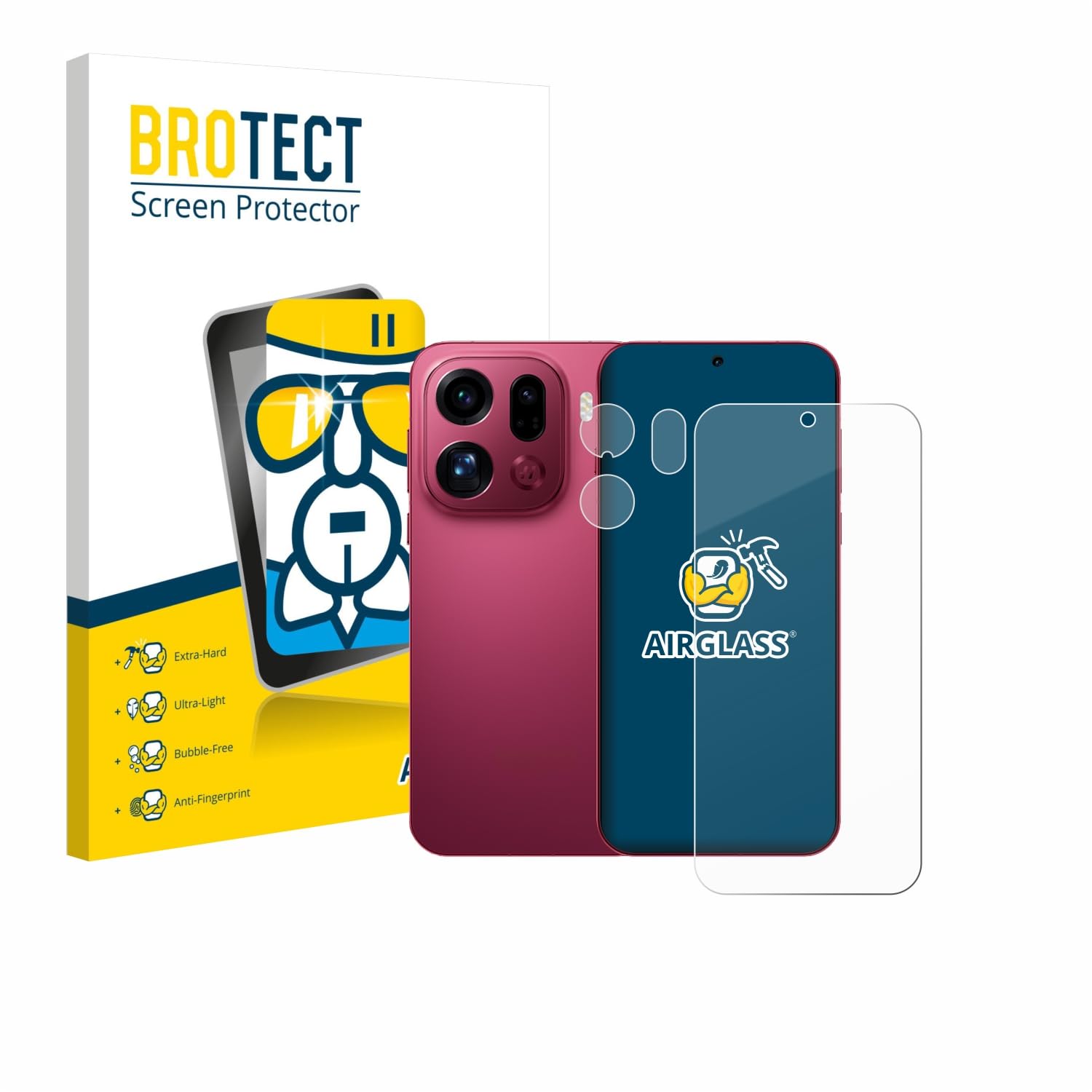 BROTECT Schutzglas für Oppo Find X9 Pro (Display+Kamera) – Display+Kamera Schutzfolie Glas