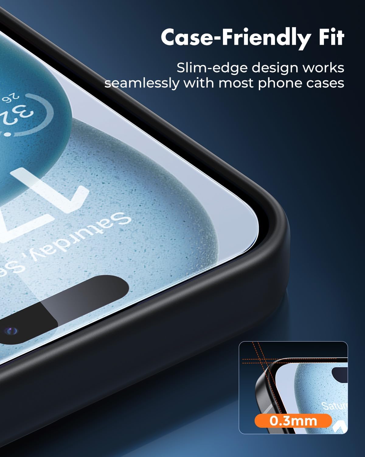 UNBREAKcable iPhone 15 Screen Protector 3-Pack, 3 Tempered Glass + 3 Camera Lens Protectors, 9H Hardness, HD Clarity, Anti-Fingerprint, Case Friendly, 6.1 Inch