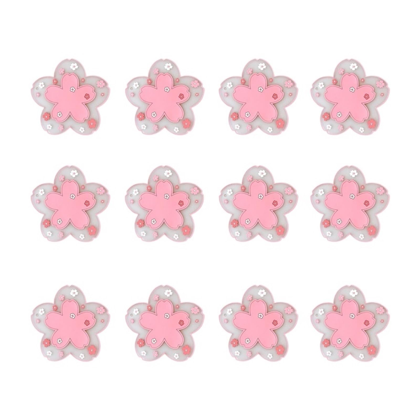 4/6/12pcs Cherry Blossom Coaster Tea Cup Mat Sakura Insulation Table Mats for Milk Mug Drink Coasters(12PCS)