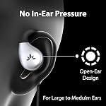 Avantree Resolve –3.5mm AUX Ecouteurs à écran ouvert filaire avec micro & Crochet sur oreille, pour les aînés & Hommes avec grandes oreilles, idéal pour bureau, extérieur & Accueil (Grande Taille)