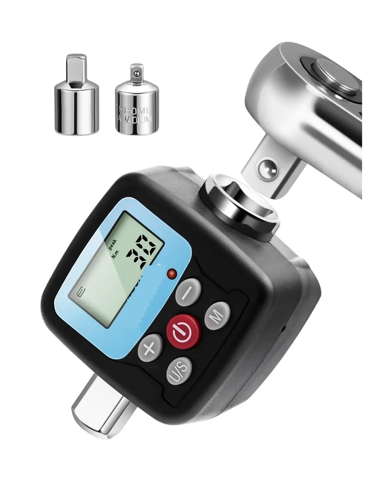 Digital Torque Meter Digital Torque Wrench Adapter - Precis Electronic Tool Converter and Meter with LCD Display, Includes 1/2", 1/4(GN30N)