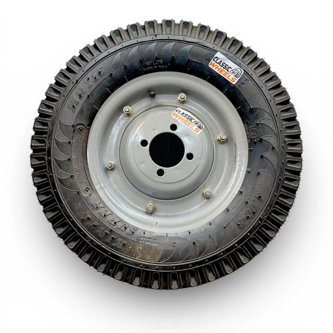 Classic Wheels 4.00-8 Heavy Duty Wheelbarrow Hub Wheel with 6205 Bearing | 8 Ply Solid Rubber Trolley & Cart Wheel | Load Capacity 350 kg-picture-10