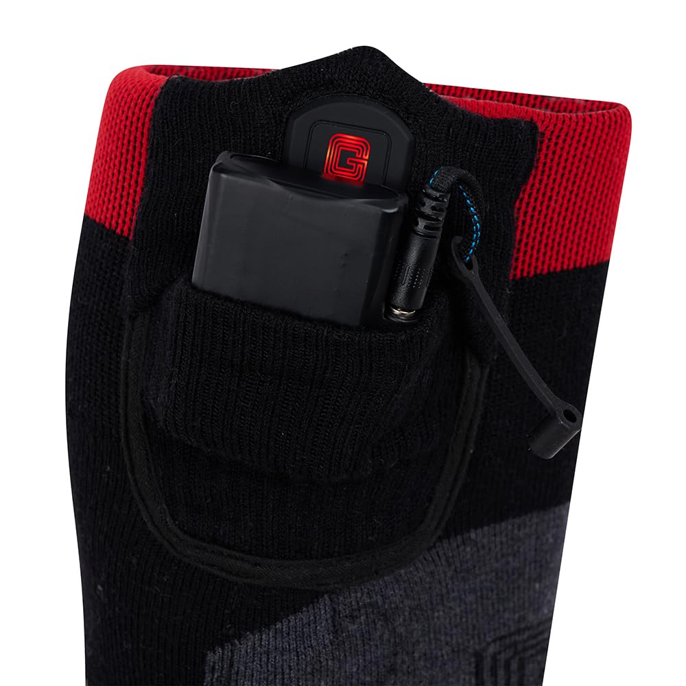 G-HEAT – Chaussettes Chauffantes Sport Mixte | Jusqu’à 6h d’Autonomie | Chaleur Ciblée et Régulée | Batterie Rechargeable USB (FR/ES, Alpha/Lettres, S, Taille Normale, Taille Normale)