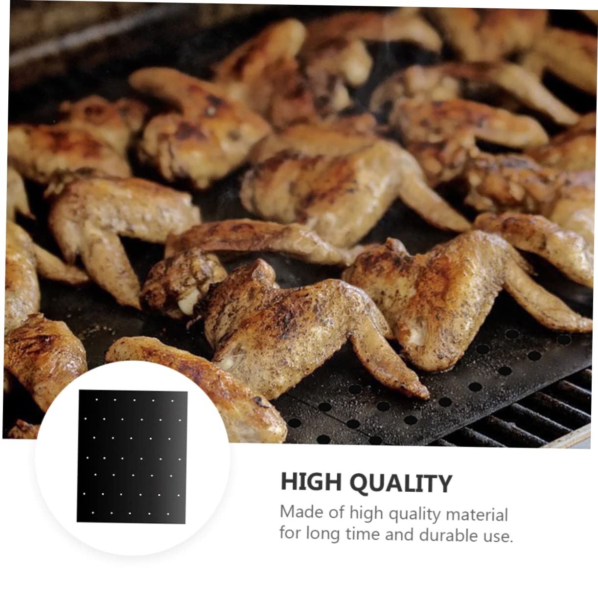 ibasenice 2 Pcs Heat Resistant Grill Mats Aluminum Barbecue Mats Nonstick Grill Accessories Holes for Outdoor Bbq