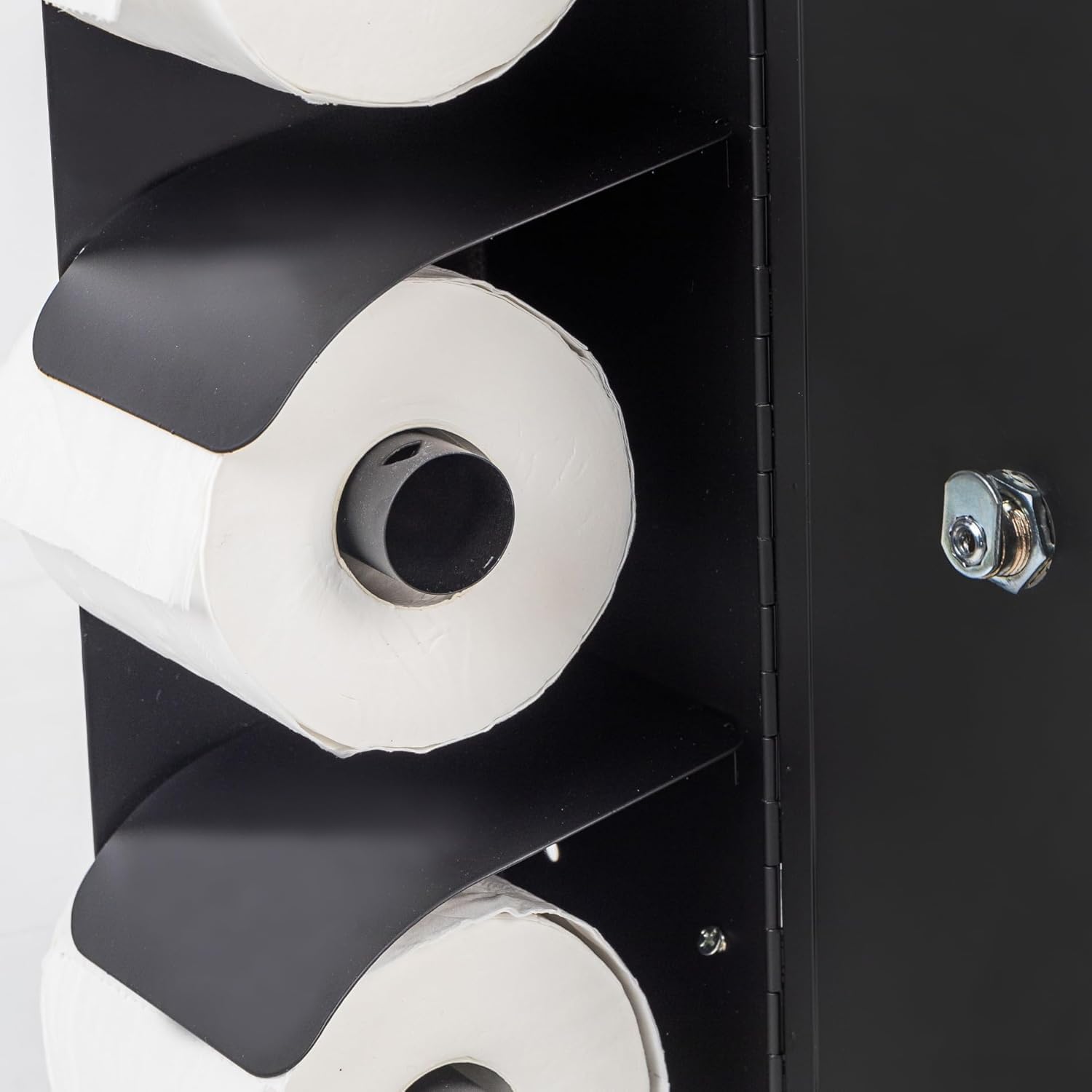 Dispensador de papel higiénico comercial, 3 rollos de acero inoxidable, soporte de pared para baño/baño (negro mate)