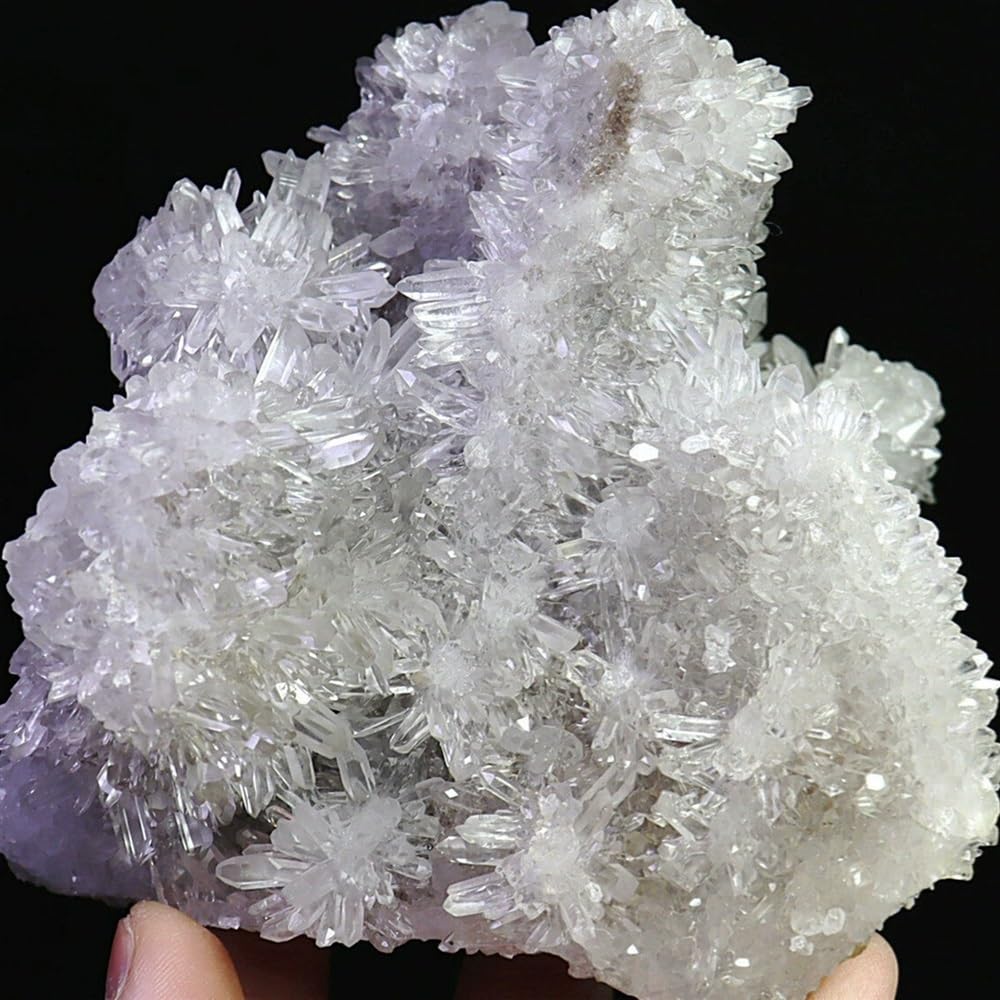 KJEBVHIRS Stone Transparent White Chrysanthemum Crystal Cluster Quartz (Size:700-800g)