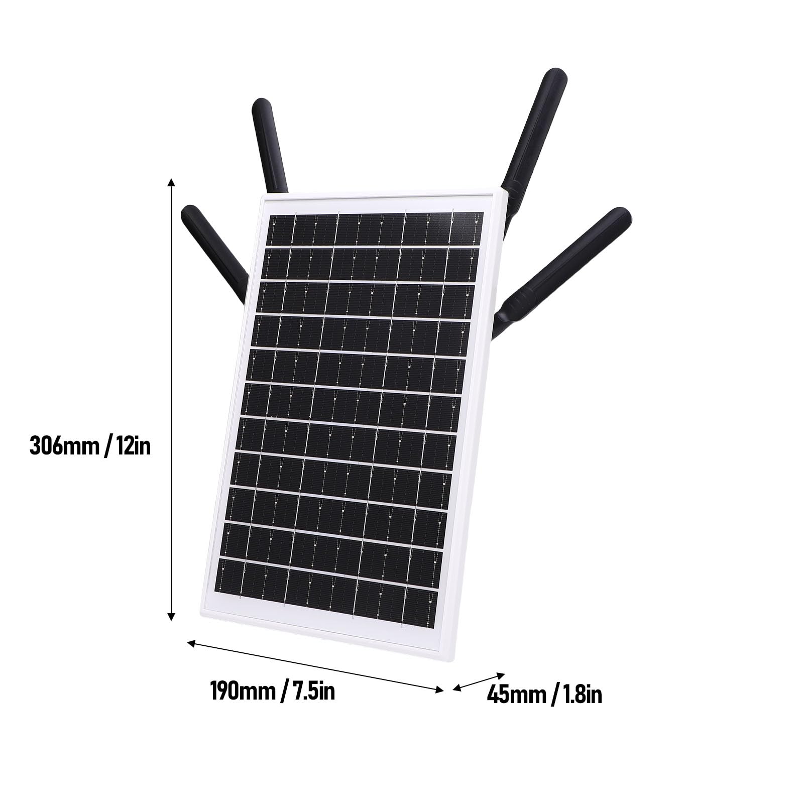 ZJchao Enrutador Moderno 4G LTE con Energía Solar de 12W Batería de 18000mAh 300Mbps Extensor WiFi con Ranura de Tarjeta SIM IP66 para la Red de Carreras de Campamento Al Aire Libre (Antenas Blancas)