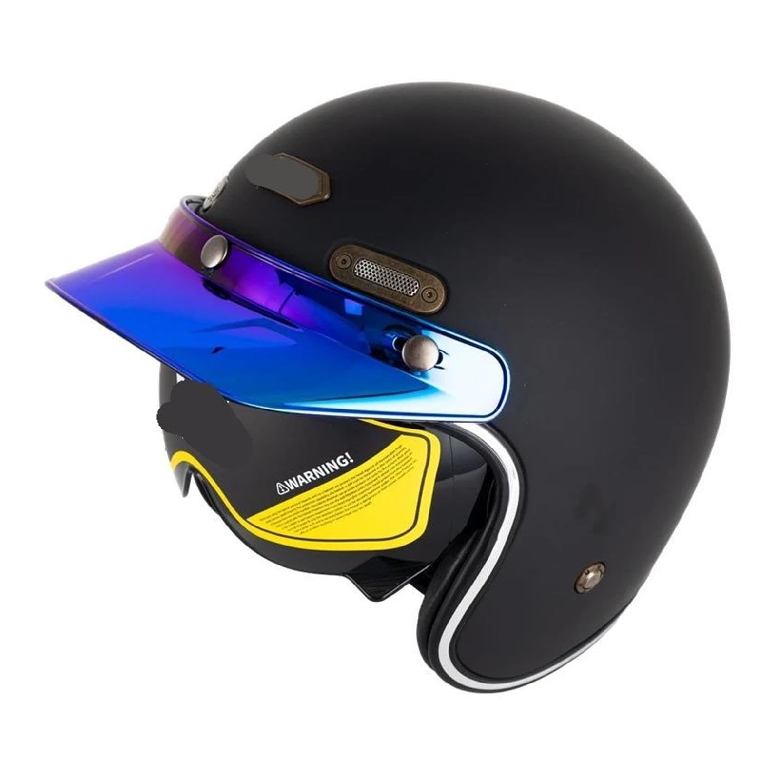 Motorcycle Half Helmet Brim Retro Three-button Sunshade Visor,Protettivo