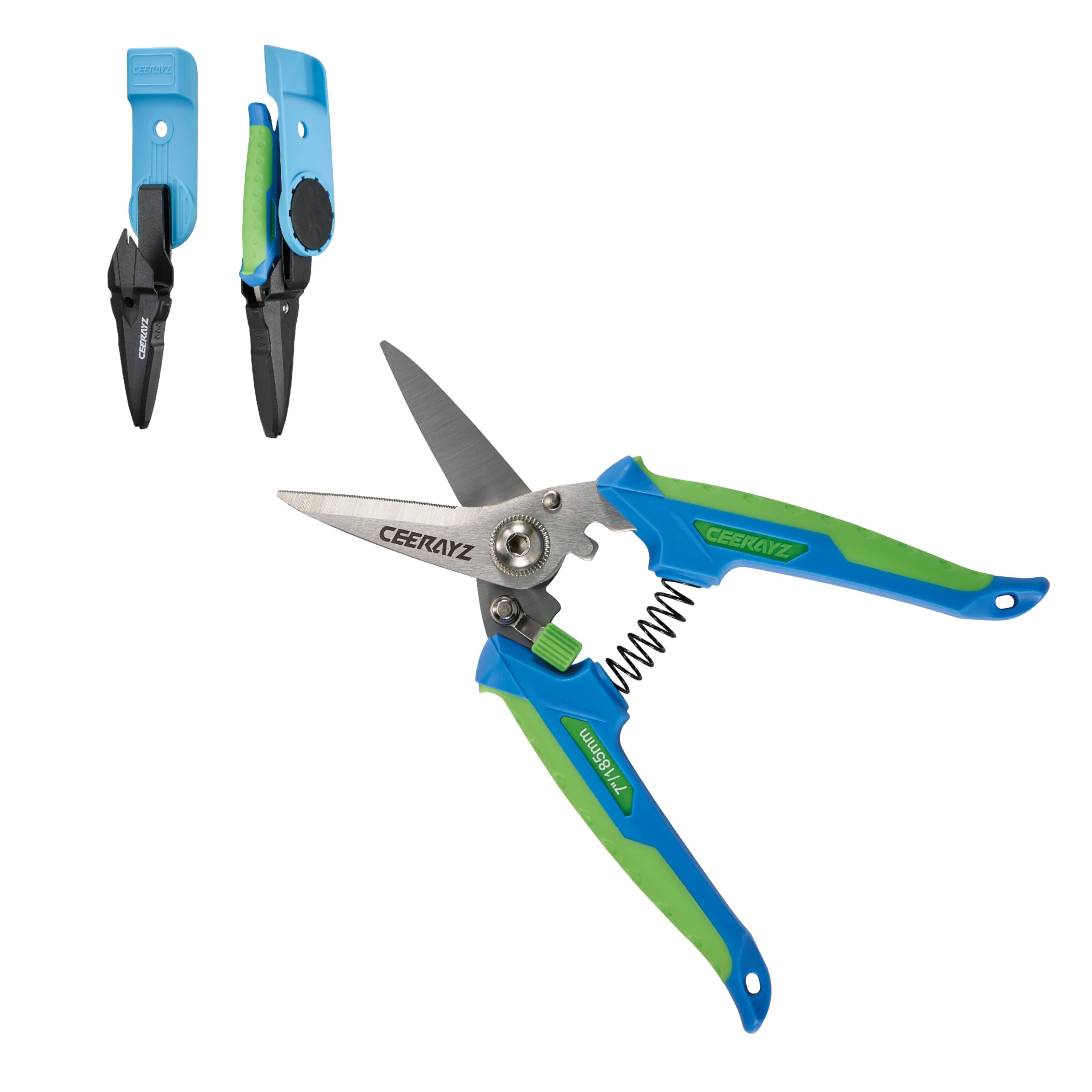 CEERAYZ 185mm Scissors All Purpose Heavy Duty, Garden Shears, Scissors for DIY Projects Office, Production Lines, Pruning