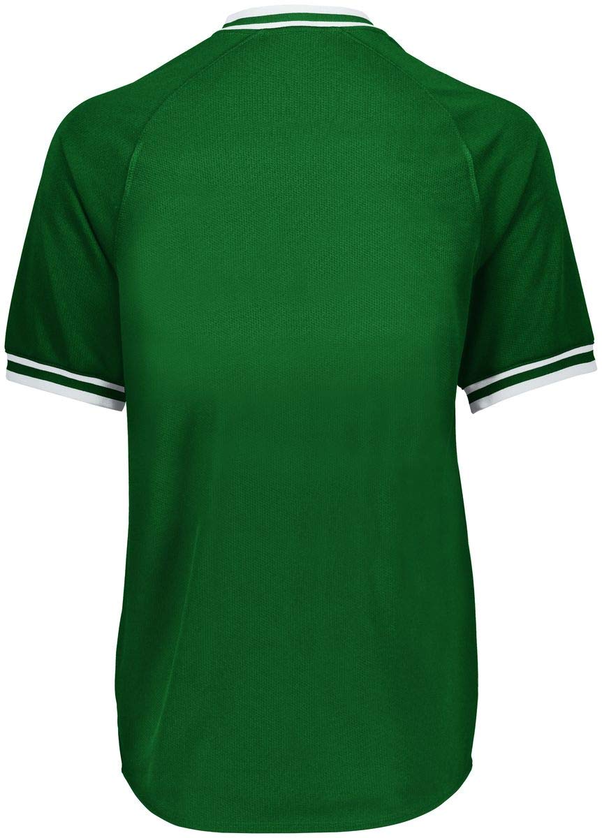 Holloway Youth Retro V-Neck Baseball Jersey L Forest/White