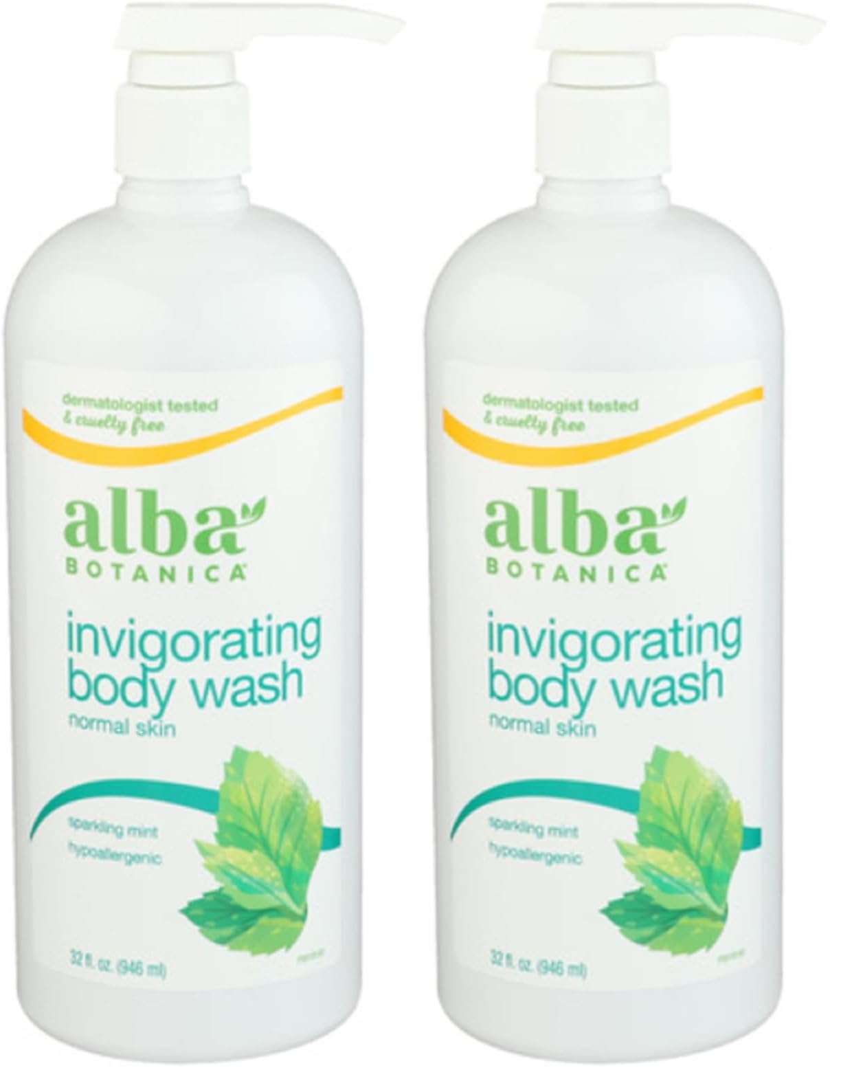 Alba Botanica Very Emollient Bath & Shower Gel Sparkling Mint 32 fl oz
