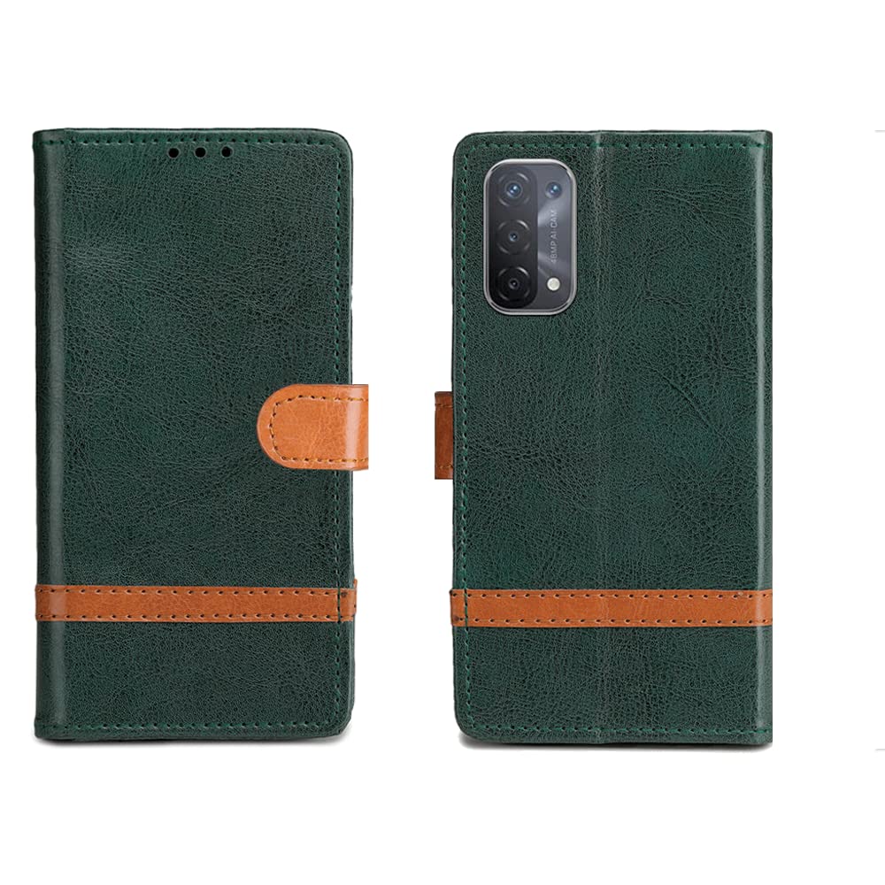 Inktree Oppo A74 5G Flip Case | Premium Leather Finish Flip Cover |Complete Protection Flip Cover for Oppo A74 5G - Green Stripe (B0B6SWQRBM) Amazon Price History, Amazon Price Tracker