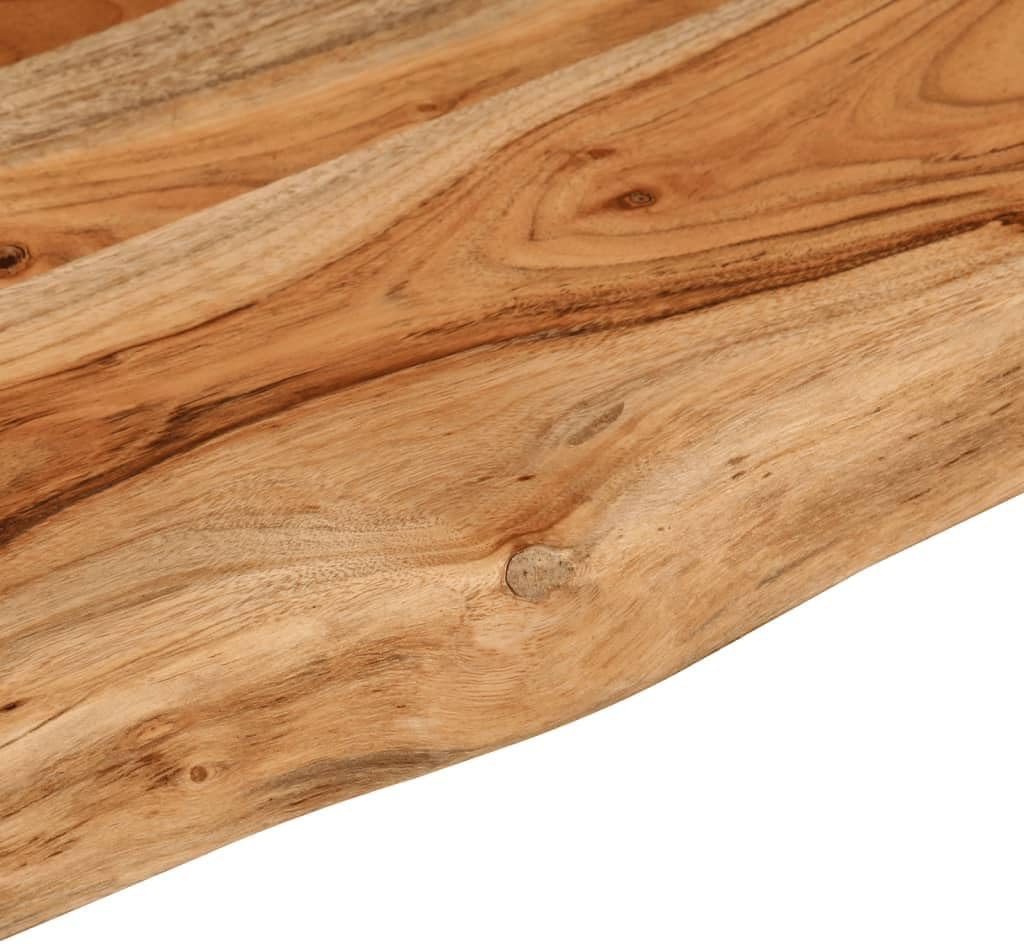 Wall Shelf 23.6x11.8 Inch Natural Solid Acacia Wood Floating Shelf, Heavy Duty Rustic Live Edge Wall Mounted Display Shelf for Living Room and Office, Brown