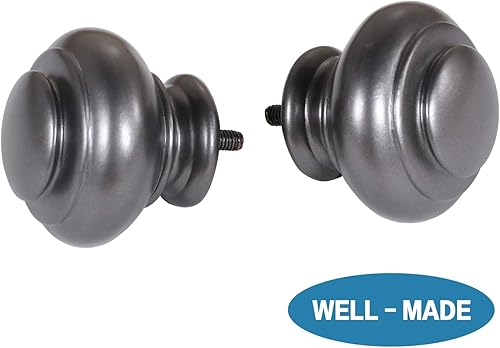 Miniatura 3 de H.VERSAILTEX Elegante juego de cortinero telescópico doble para tratamiento de ventanas con tapa clásica, diámetro de 34 pulgadas, se ajusta de 66 a