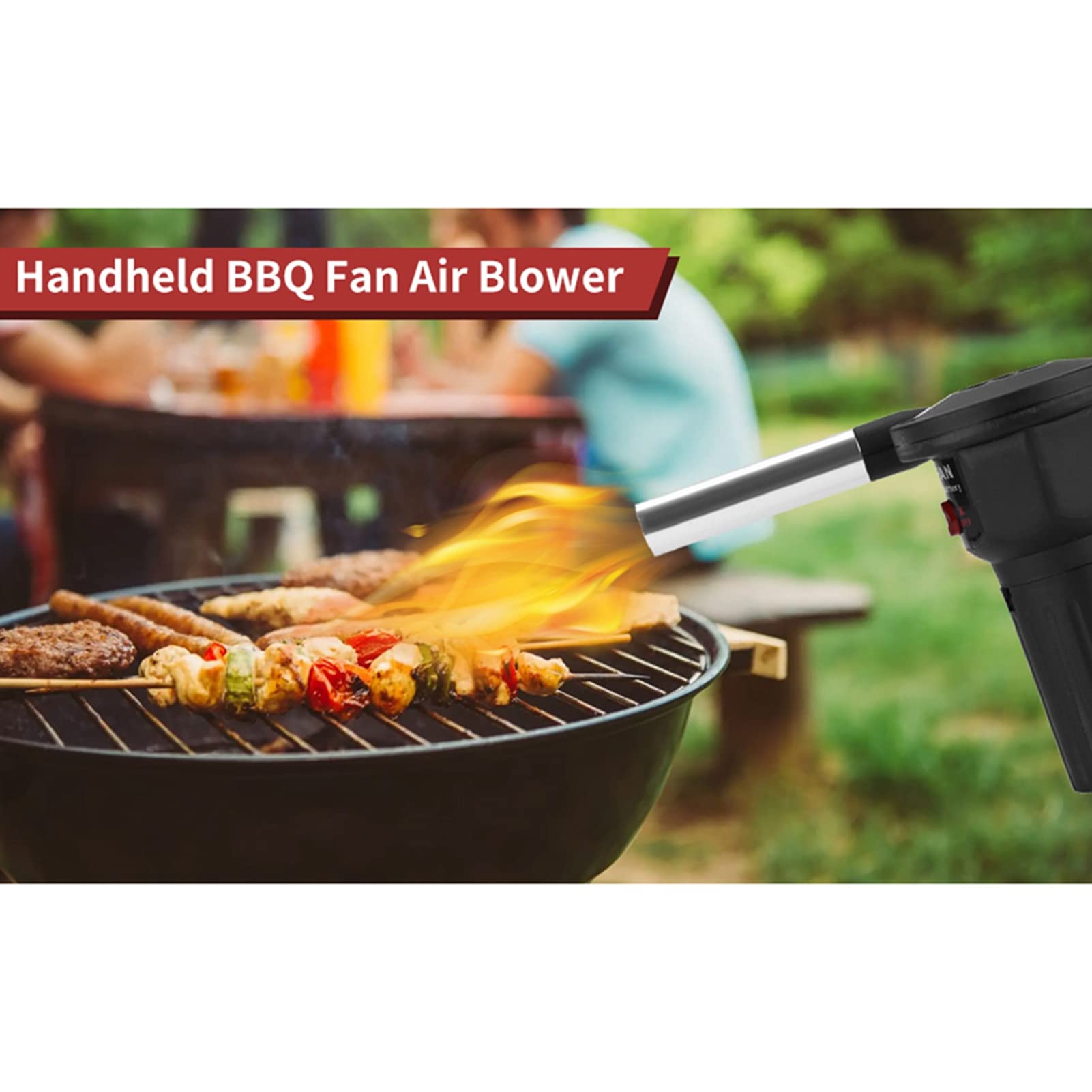 Ventilatore portatile per barbecue alimentato a batteria: uno strumento di accensione facile da usare, perfetto per campeggio all'aperto, barbecue e picnic.